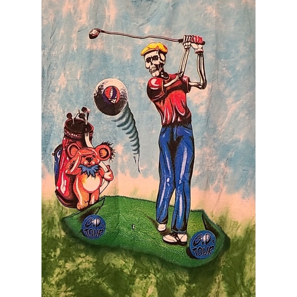 Grateful Dead Shirt Berta Skeleton Golf Washington DC G.D. Tour Bear Size Large - Picture 2 of 16
